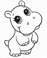 Baby Hippo sketch template