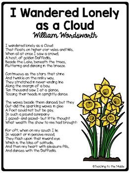 William Wordsworth I Wandered Lonely As A Cloud