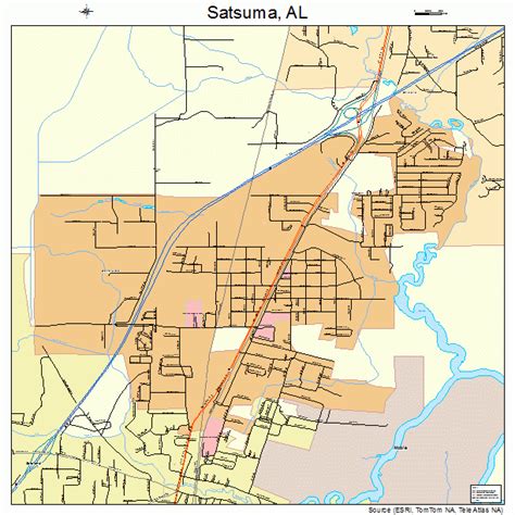Satsuma Alabama Street Map 0168352