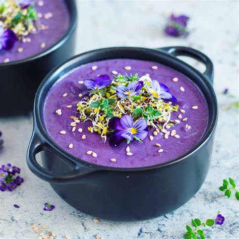 Purple Sweet Potato Cashew Cream Soup | Rainbow in My Kitchen | Recipe | Sweet potato soup ...