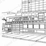 Diner Coloring Pages  Etsy sketch template