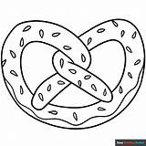Pretzel Coloring Page  Easy Drawing Guides sketch template