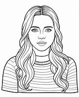 Realistic Girl Portrait coloring Page  Download Print Or Color Online sketch template