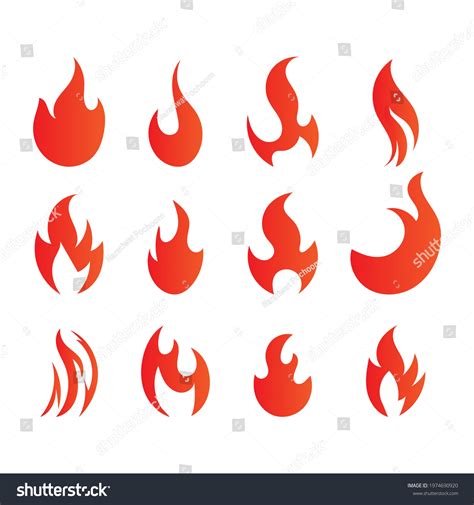 Red Fiery Flames Vector Set Isolated Stock Vector (Royalty Free) 1974690920 | Shutterstock