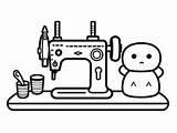 Sewing Machine Coloring Page  sketch template