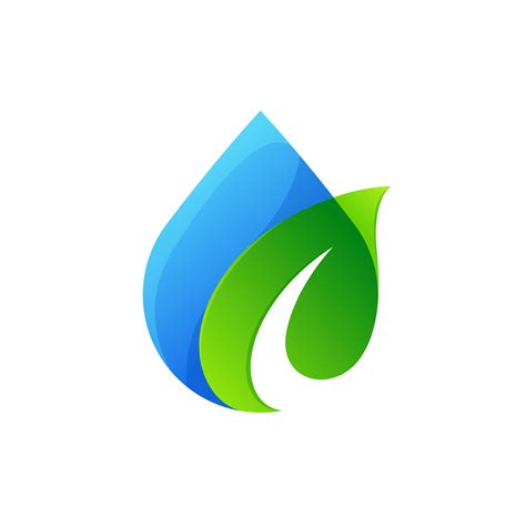 Abstract Water Drop and Green Leaf Logo Shape Symbol Nature Logo ...