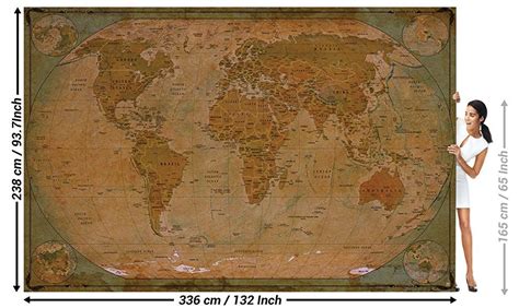 Large Photo Wallpaper – Historical World Map – Picture Decoration Globe ...