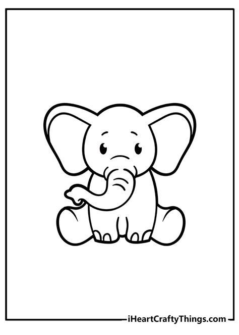 Printable Baby Elephant Coloring Pages