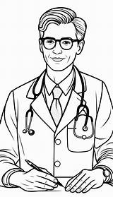 Doctor Coloring Page  Stable Diffusion Online sketch template