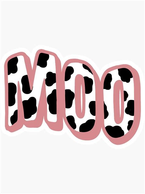 "pink bordered moo" Sticker by princess-s | Redbubble Cow Print ...