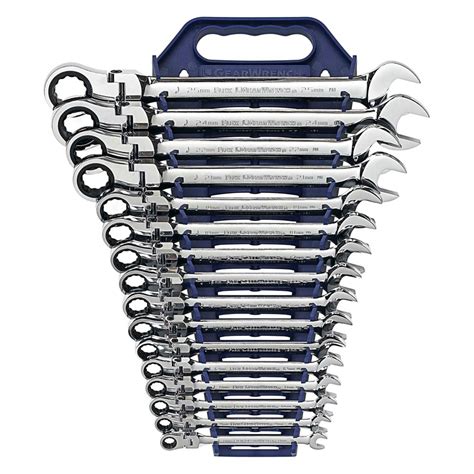 GearWrench® 9902D - Flex Head Combination Ratcheting Wrench Set Metric ...