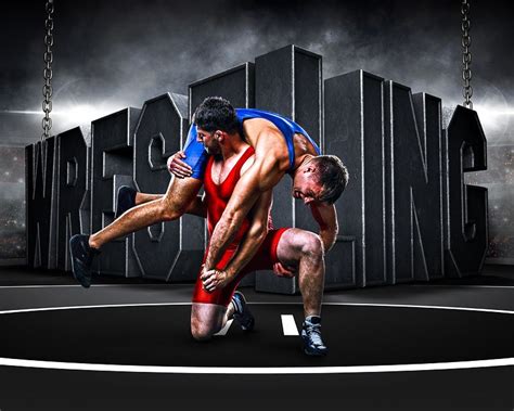 Sports Poster Photo Template - Surreal Wrestling - Photoshop Sports ...