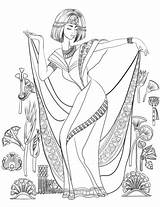Egyptian Woman In A Traditional Dress coloring Page  Free Printable sketch template