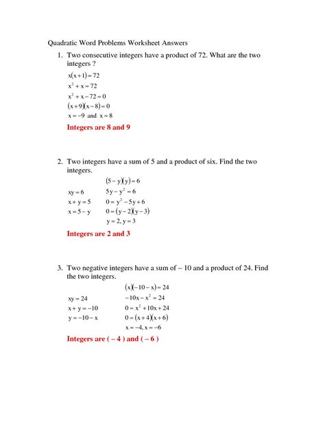 Using The Quadratic Formula Answer Key