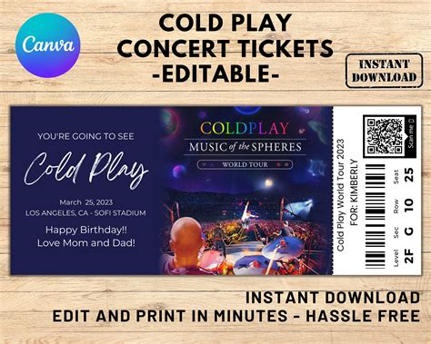 Editable Coldplay Music of the Spheres Tour 2023 Concert - Etsy Australia