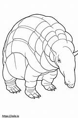 Armadillo Friendly coloring page sketch template