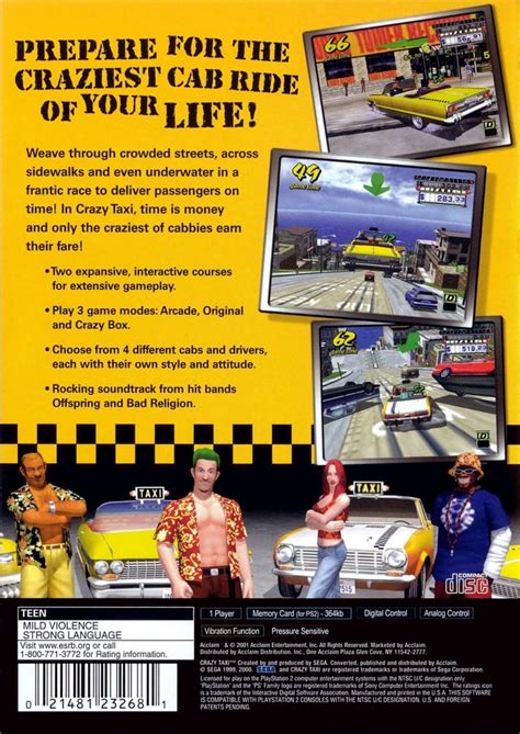 Crazy Taxi for Playstation 2 (2001)