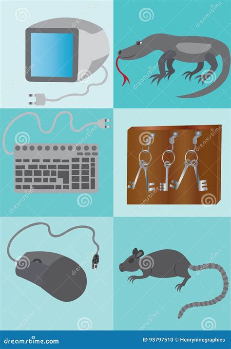 Parts of a computer stock vector. Illustration of processor - 93797510