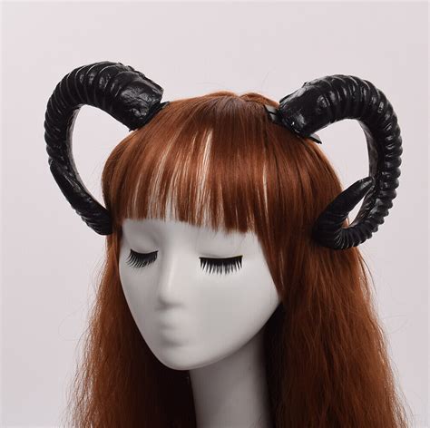Handmade Sheep Elk Horn Demon Evil Gothic Cosplay Halloween Fancy Dress Headband | eBay