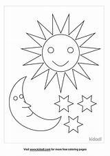 Sun Moon And Stars Coloring Page Free Space  Home sketch template