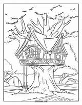 120  Treehouse Coloring Pages For Kids & Adults Free Printable PDFs sketch template