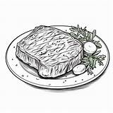 Steak Coloring Page  Simple And Fun Illustration For Kids Stock sketch template
