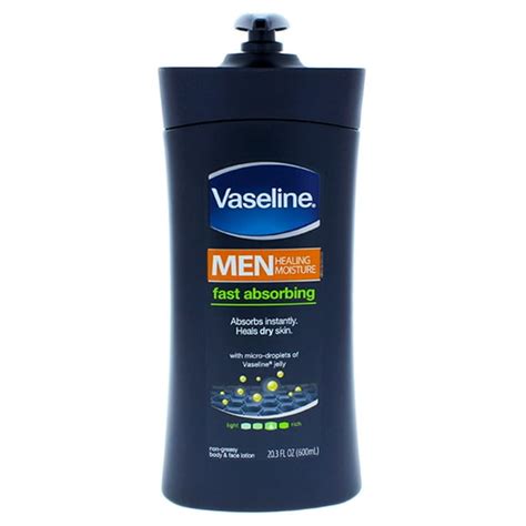 Men Fast Absorbing Body & Face Lotion by Vaseline for Men - 20.3 oz ...