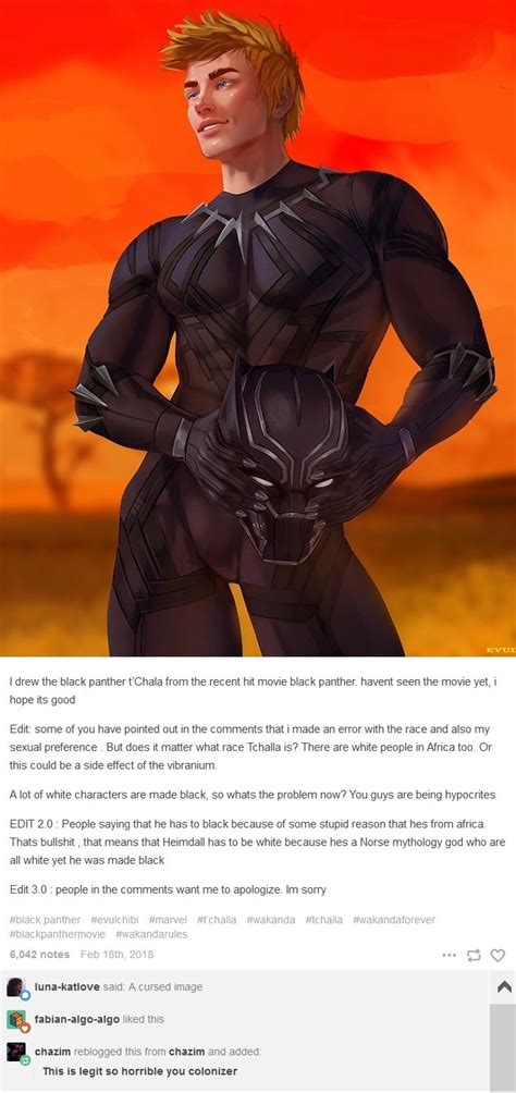 Black Panther Drawn White. | Black Panther | Know Your Meme