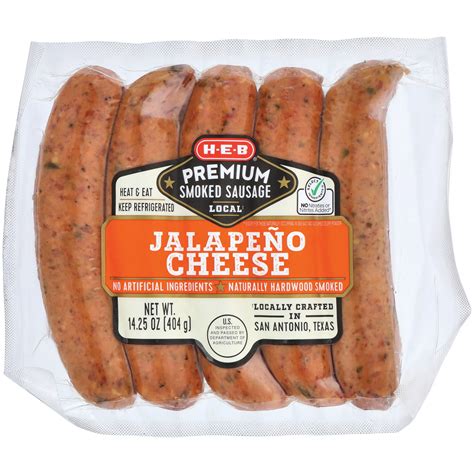 H-E-B Select Ingredients Premium Jalapeno Cheddar Smoked Sausage - Shop Sausage at H-E-B