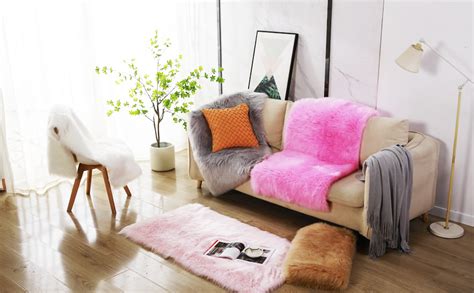 Topspitgo Faux Sheepskin Rug, Soft fur Area Rugs Anti-Skid Carpet For Living Room Bedroom Sofa ...