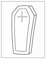 Premium Vector  Halloween coloring Page With coffin Spooky Print In sketch template