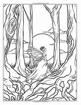 Enchanted  Magical Forests Coloring Collection Fantasy By sketch template