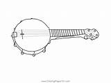 Mandolin Banjo Coloring Page For Kids  Free Printable sketch template