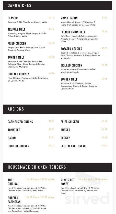 Melt Shop menus in Garden City, New York, United States