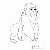 Gorilla Coloring Page sketch template