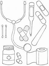 Medical Supplies Coloring Page Template sketch template