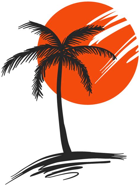 Palm Sun Tree Wall Sticker - TenStickers