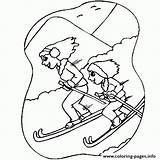 Skiing Together Winter S547b Coloring Page Printable sketch template