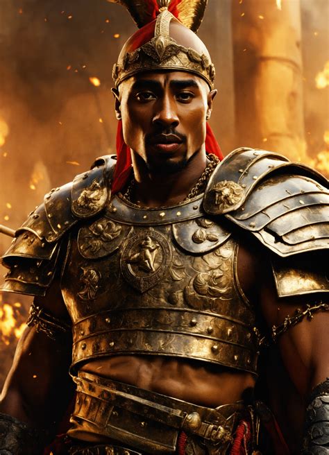 Lexica - Tupac as Julius Caesar Full Armor leading The Legions into battle high definition 8k ...