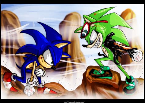 SONIC VS SCOURGE by Anzhyra on DeviantArt