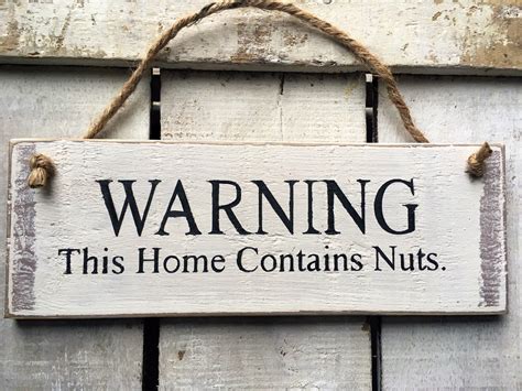 Funny Front Door Sign. Porch Sign. Warning This Home Contains