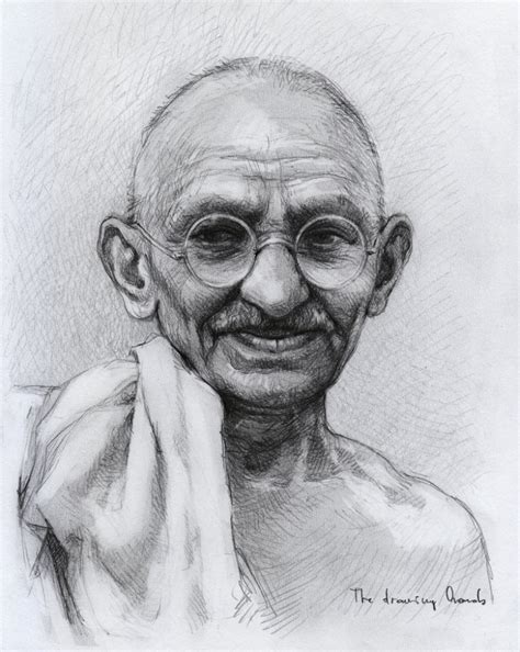 Pencil Sketch Of Mahatma Gandhi at PaintingValley.com | Explore ...