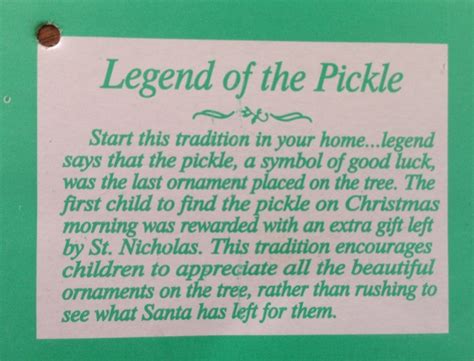 Legend of the Pickle | Holidays | Pinterest | The Pickle, Legends and The O'jays