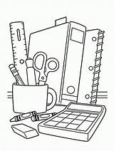 School Supplies coloring Page For Children Back To  sketch template