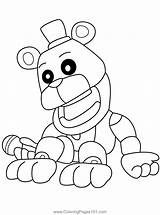 Fnaf Coloring Freddy Pages Golden Fazbear Drawing Foxy Springtrap  sketch template