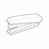 Premium Vector  Stapler In Line Art Style Isolated On White sketch template