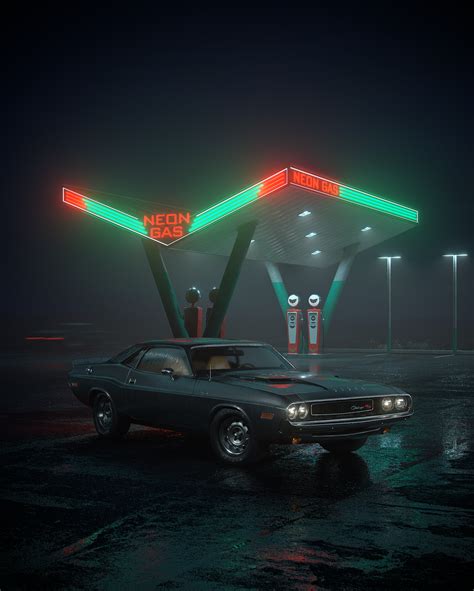 Neon Gas station :: Behance