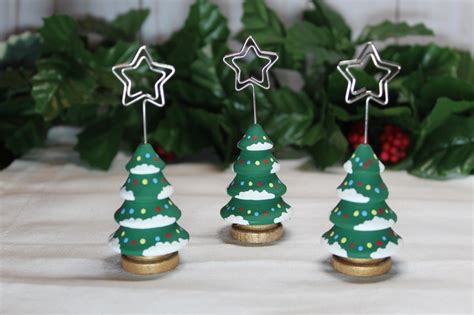 Christmas Tree Place card Holders with Lights 6 piece set | Etsy