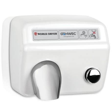 World Dryer Model A Push Button Hand Dryer white