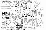 I Love My Auntie Coloring Page sketch template